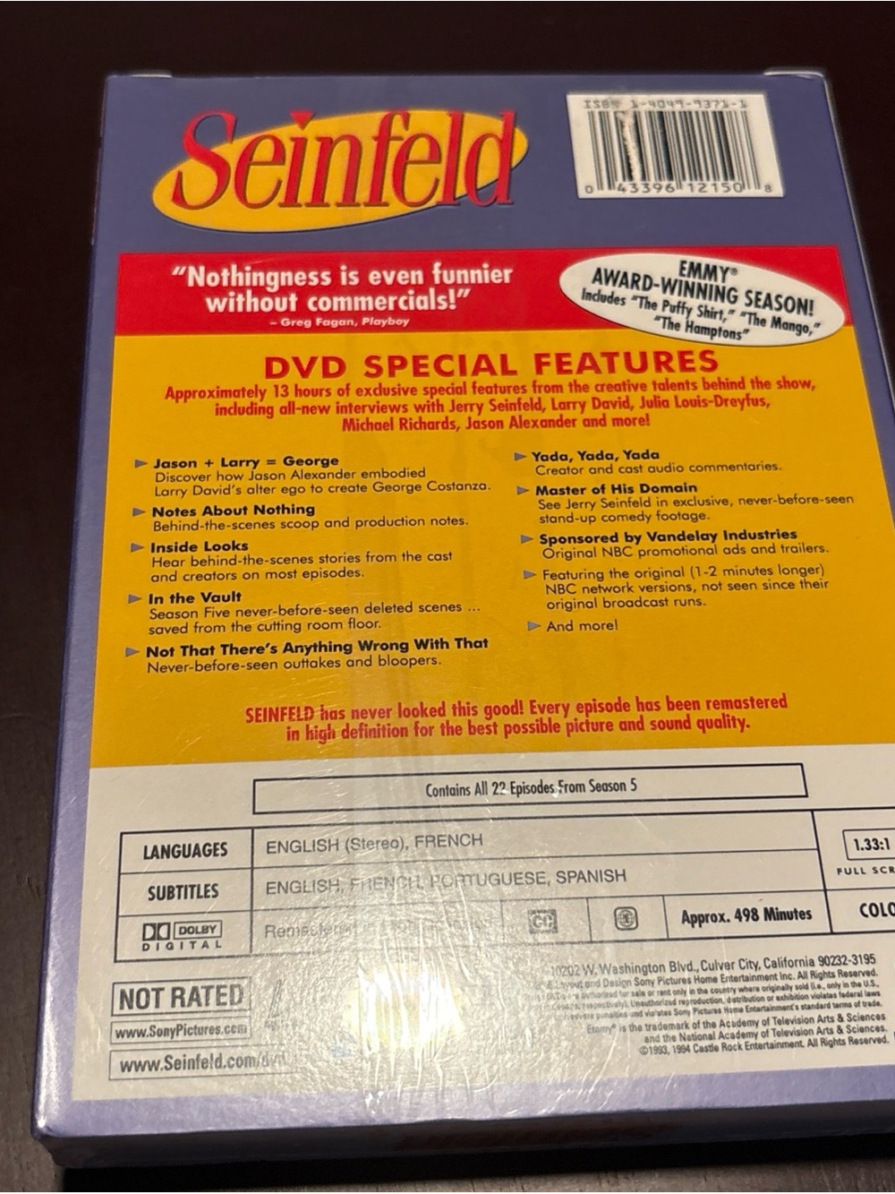Seinfeld Season 5 DVD Box Set - Julia Louis-Dreyfus Jason Alexander Larry David - Picture 2 of 3